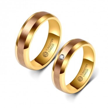 Aliança De Tungstênio Rose Com Borda Dourada 6mm (FJ50-6)