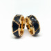 Anel de Tungstênio Preto com Detalhes Rose 8mm (FJ03-8)