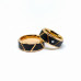 Anel de Tungstênio Preto com Detalhes Rose 8mm (FJ03-8)