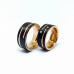 Aliança de Tungstênio Preta com Duas Listras Rose 8mm (FJ04-8)