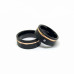 Anel de Tungstênio Preto Frisado com Listra Rose Lateral 8mm (FJ06-8)