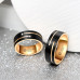 Aliança de Tungstênio Preta com Duas Listras Rose 8mm (FJ04-8)