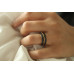 Anel de Tungstênio Preto com Listra Trançada Rose 6mm (FJ05-6)