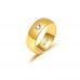 Anel de Tungstênio Dourado Tradicional Boleado 8mm (FJ01-8)