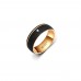 Anel de Tungstênio Preto Com Listra Rose Lateral 8mm  (FJ02-8) Anel de Tungstênio Preto Com Listra Rose Lateral 8mm  (FJ02-8)