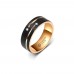 Anel  de Tungstênio Preto com Duas Listras Rose 8mm (FJ04-8) Anel  de Tungstênio Preto com Duas Listras Rose 8mm (FJ04-8)