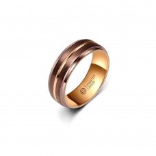 Anel de Tungstênio Rose Escuro com Listra Clara 8mm (FJ10-8) Anel de Tungstênio Rose Escuro com Listra Clara 8mm (FJ10-8)