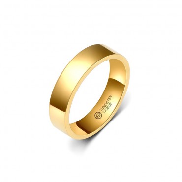 Anel de Tungstênio Dourado Reto 6mm (FJ27-6)