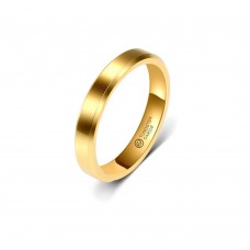 Anel De Tungstênio Dourado Reto Com Borda Trabalhada 4mm (FJ28-4)