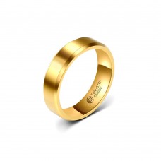 Anel De Tungstênio Dourado Reto Com Borda Trabalhada 6mm (FJ28-6)